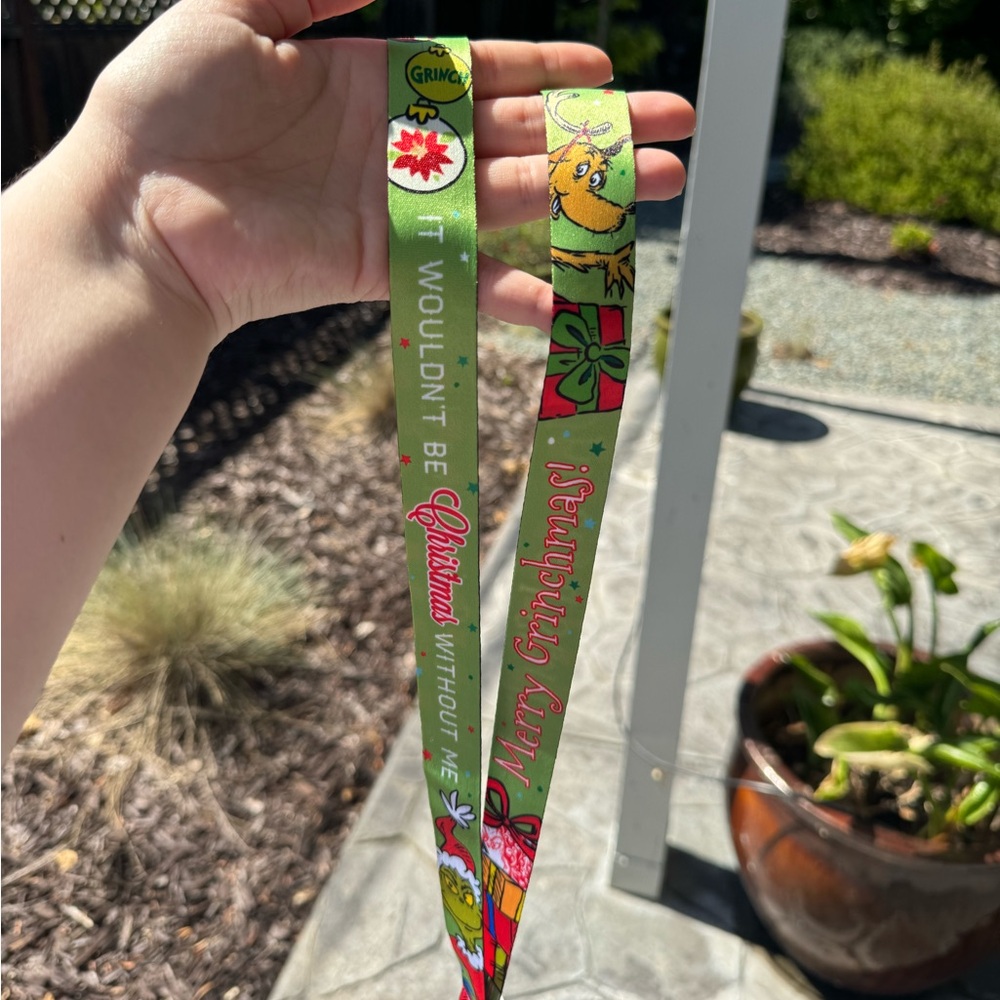 Universal studios grinch themed lanyard